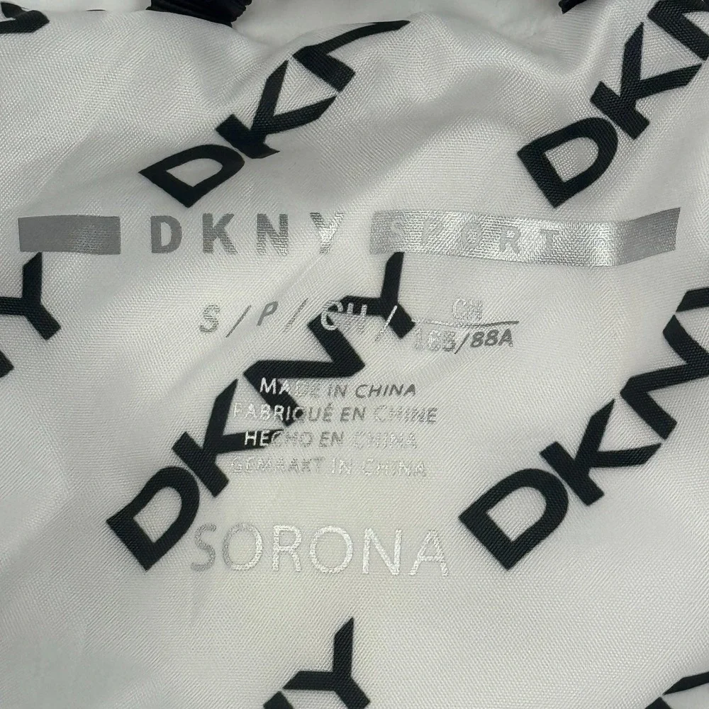DKNY Sport Jacket Women Small White Puffer Quilt Sorona Full Zip Outdoors Winter